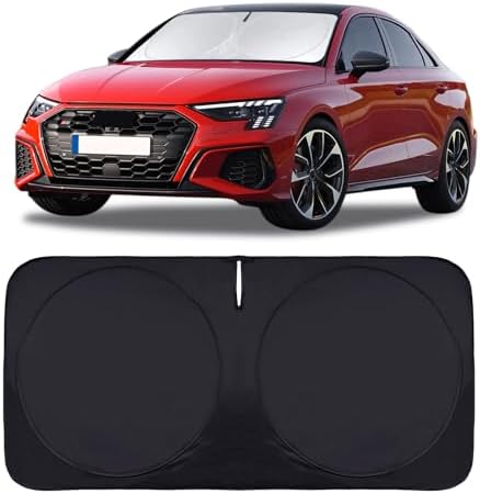 for 2022-2024 2025 Audi A3 Sun Shade Windshield Cover, Car Sunshades for Front Windows Shield Custom Fit A3 Sedan/A3 Quattro/RS3/Cabriolet/S3 Sun Visor Protector Blocks UV Rays Car Accessories by INSAUTO