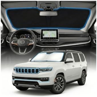 for Jeep Wagoneer Windshield Sun Shade Cover - Custom Fit for Wagoneer Accessories 2022-2025 2026 Foldable Sunshade UV Protection & Heat Shield Sun Visor Accessories by Unknown