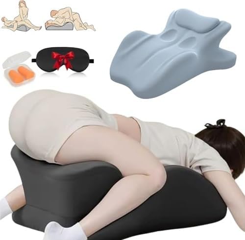 27° Ergonomic High-Density Memory Foam Wedge Pillow for Enhanced Comfort, Hip & Back Relief | Versatile Use for Relaxing, Reading, and Intimacy Positioning,Blue by Unknown