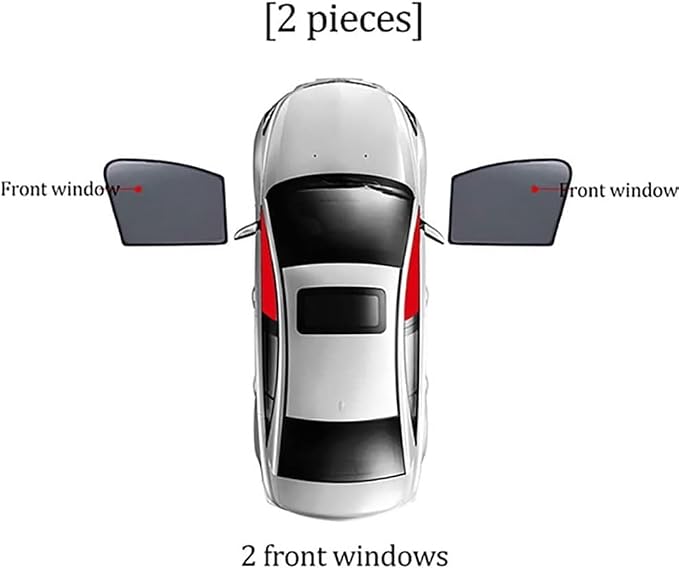 Car Side Window Sunshades for Volvo XC60 2. Gen (Spa) 2018-2024, Magnetic UV Protection Shades for Front/Rear Windows, Heat Resistant Sun Visor Shield Accessories,A/2 Front Doors - Image 2