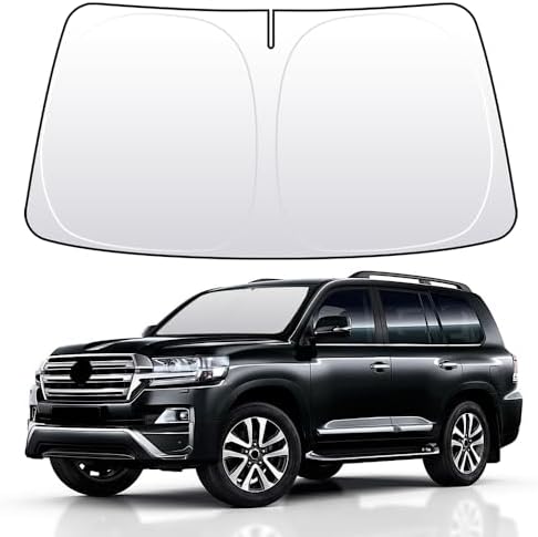Front Windshield Sun Shade Custom Fit Compatible for Toyota LC200 2008-2021 Sunshade Foldable UV Ray Reflector Sun Visor Protector Accessories Shield Cover Reflective (for Toyota LC200 2008-2021) by akarin