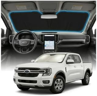 for Ford Ranger Sun Shade Windshield Cover - Custom Fit Ranger Accessories 2019-2025 2026 Sunshade Foldable UV Protection & Heat Shield Sun Visor Accessories by Unknown