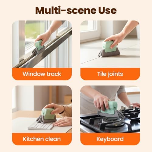 Magic Window Track Cleaner, Window Groove Cleaning Brush Tools Set, Cleaner Brushes for Window lides Gaps Tile Lines Shutter Slats Car Vents & Narrow Gaps (9PC) - Image 6