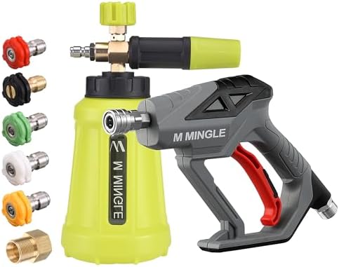 M MINGLE High Pressure Washer Gun Snow Foam Lance, 4000 PSI, 1 Liter by MMINGLE