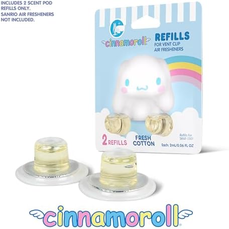 Hello Kitty & Friends Cinnamoroll Car Air Freshener Refills 2-pack - Fresh Cotton Scent - Cute and Long-Lasting Cinnamoroll Car Accessories, Odor Eliminator, Fun Scents, 30 Days Freshness (2 Refills) - Image 7