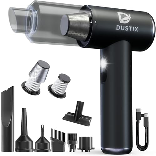 Car Vacuum Cordless Handheld Vacuum Cleaner Mini Portable Car Vacuum Brushless Motor Rechargeable Type C Blower Inflator Deflator Car Cleaning Kit (DX-1 Pro) by Unknown