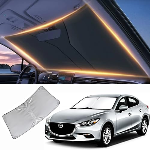 Windshield Sun Shade for Mazda 3 Front Window Shades Cover for 2010-2025 2026 Mazda 3 Car Accessories Windshield Sun Visor Protector by LZYYQX