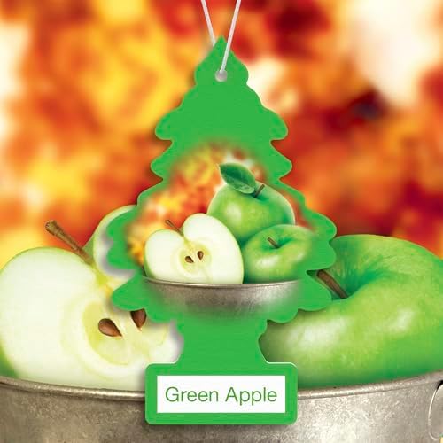 LITTLE TREES Car Air Freshener | Hanging Tree Provides Long Lasting Scent for Auto and Home | Green Apple, 24 Air Fresheners - Image 3