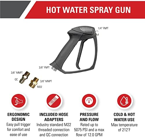Simpson 5075 PSI Hot Water Pressure Washer Gun, Universal Fit, 80178 - Image 2