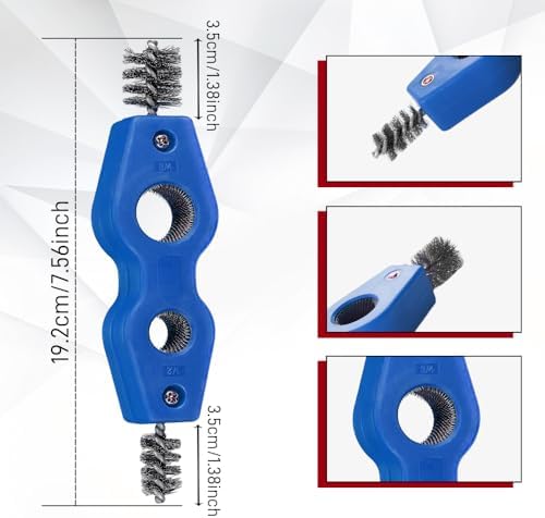 4 in 1 Car Battery Cleaning Brush, Battery Terminal Cleaner, Anti-Rust Auto Battery Cleaner with Steel Wire, Car Accessories Vehicle Machine Parts Clean Tools for Most Vehicles (Blue) - Image 2