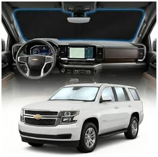 for Chevy Tahoe Sun Shade Windshield Cover - Custom Fit Tahoe Accessories 2015-2020 Sunshade Foldable UV Protection & Heat Shield Sun Visor Accessories by Unknown