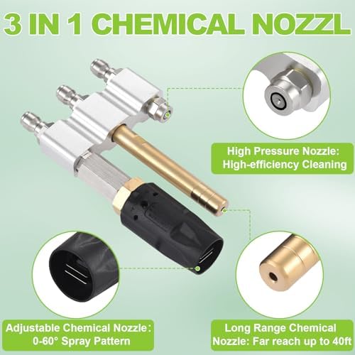 3 in 1 Downstream Soft Wash Nozzle, M5 Twist Nozzle Shooter Tips - Image 4