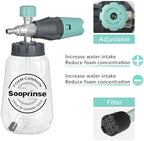Sooprinse Pressure Washer Foam Cannon with Dual Connector Accessory, Power Washer Soap Cannon with Double Tip Attachment, 5 Power Washer Nozzle Tips, 1/4" Quick Connect, 4000 PSI - Image 3