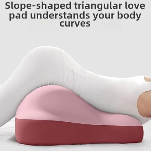 Adult Memory Cotton Ergonomic Wedge Prone Pillow, Bed Pillow, Relieve Back, Neck and Leg Pain, Suitable for Massage, Reading, Intimate Couples with Detachable Washable Pillowcase (Pink). - Image 4