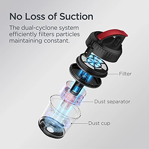 Eureka Bagless Canister Vacuum Cleaner, Lightweight Vacuum for Home, Red - Image 4