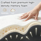 Couples Pillow, 27° Ergonomic Memory Foam Wedge Pillow – Multi-Position Back & Lumbar Support For Sleeping, Reading & Relaxing(Black) - Image 3