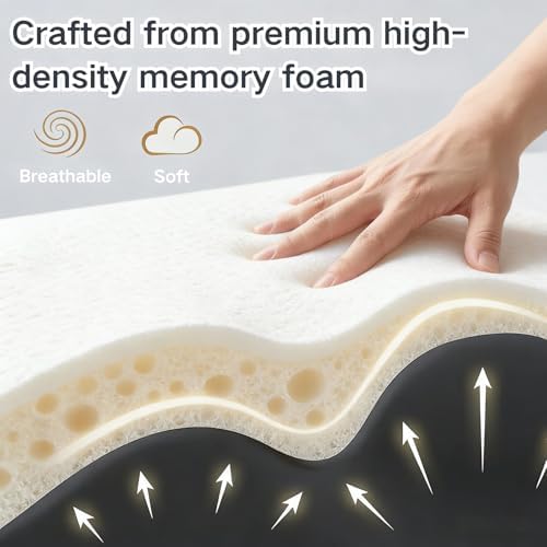Couples Pillow, 27° Ergonomic Memory Foam Wedge Pillow – Multi-Position Back & Lumbar Support For Sleeping, Reading & Relaxing(Black) - Image 3