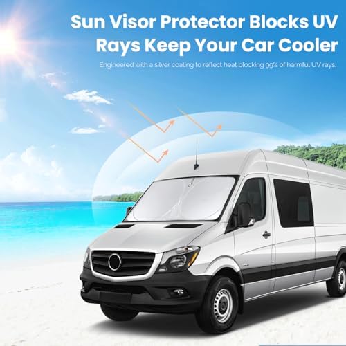 Windshield Sunshade for 2007-2026 Mercedes Benz Sprinter Window Sun Shades - Image 5