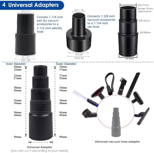 12PCS Vacuum Attachments & Brushes Kit for Shop Vac Accessories - Image 2