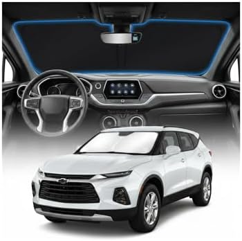 for Chevy Blazer Sun Shade Windshield Cover - Custom Fit Blazer Accessories 2019-2023 Sunshade Foldable UV Protection & Heat Shield Sun Visor Accessories by Unknown
