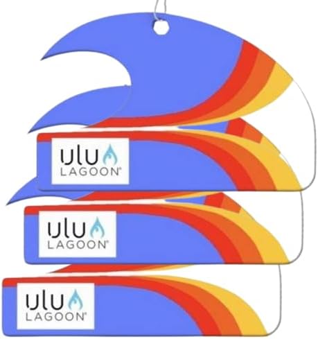 ulu Lagoon Hanging Car Air Freshener | Tropical Beach Coconut Surf Wax Scent Mini Wave | Long Lasting Car Freshener, Closet and Beyond | Made In USA | 3 Pack (Retro) by uluLAGOON