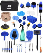 Car Detailing Kit 40PCS, Car Cleaning Kit with Detailing Brush Set, Car Wash Kit Interior Exterior Wheels Tire Tools, Auto Detailing Supplies with Bucket Towels Drill Brushes Storage Bag by Unknown