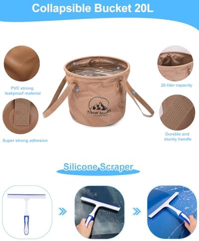 Car Detailing Kit 40PCS, Car Cleaning Kit with Detailing Brush Set, Car Wash Kit Interior Exterior Wheels Tire Tools, Auto Detailing Supplies with Bucket Towels Drill Brushes Storage Bag - Image 7