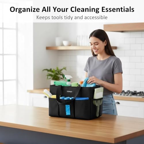 Ytonet Large Cleaning Caddy Bag, Cleaning Supplies Organizer with Handle - Image 2
