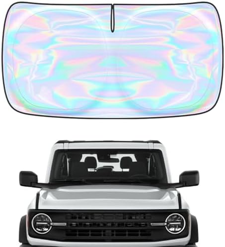 Windshield Sun Shade for Ford Bronco 2021-2025 2026-4 Layers Sunshade Compatible with Ford Bronco Foldable Front Window Sunshade Sun Visor Protector Block UV Rays Keep Your Car Cooler Accessories by Unknown