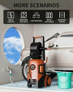 2026New Pressure Power Washer 5000PSI with Adjustable Touch Screen 8 Level, 34" Tall, 4 Quick Connect Nozzles,Inlet Hose&Filter&500mlFoam Cannon for Cars/Fences/Driveways/Home Cleaning (Red) - Image 6