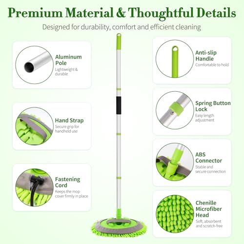 HIPPIH 62" Car Wash Brush kit with Long Handle & 3 Scratch-Free Refill Mitt - Image 5