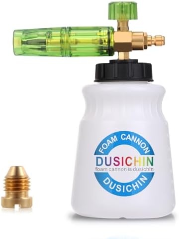 DUSICHIN Foam Cannon for Pressure Washer Wide Neck Car Wash Snow Soap Dispenser for Car Washing with 1/4 Inch Quick Connector, Additional 1.04 mm Orifice Nozzle DUS2601 by DUSICHIN