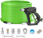 Tool Daily Sewer Jetter Kit for Pressure Washer 100 FT, Power Washer Gun by ToolDaily
