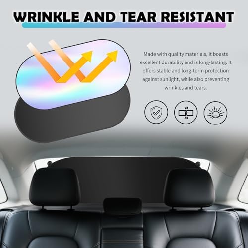39.37×19.68" Car Rear Window Sun Shade with 6 Suction Cups,Upgraded Back Window Sun Shades for Car Reduces Heat & Protects the Interior,Cars Windows Shades for Most Cars/SUVs - Image 5