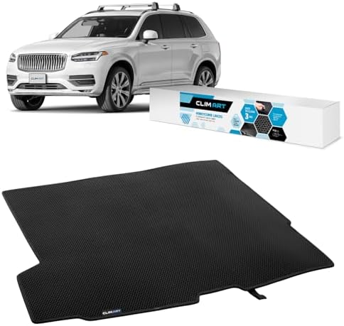 CLIM ART Cargo Liner for Volvo XC90 2016-2026 Custom Fit Trunk Mat, with Honeycomb Dirtproof & Waterproof Technology - All-Climate, Heavy Duty, Anti-Slip Cargo Liner, Luggage - FL01116105 by CLIMART