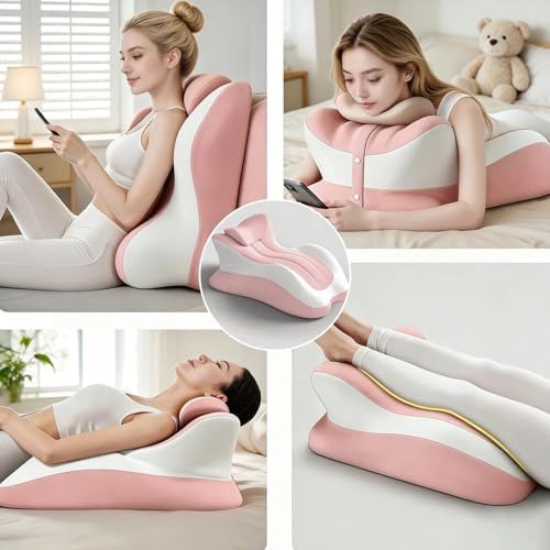 Memory Foam Wedge Pillow, 27°Ergonomic Support for Back, Waist & Legs, Multi-Position Pillow for Intimacy, Pregnancy, Sleep & Reading Removable Washable Cover(Grey) - Image 7