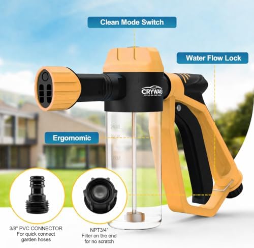 Car Wash Foam Gun, with Microfiber Wash Mitt, Extra Nozzle - Image 4