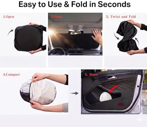 Tesla Model Y/3 Windshield Sun Shade, Cute Pink - Image 6