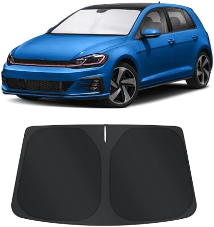 TINGLU Sun Shade for Volkswagen Golf GTI e-Golf VW Golf R 4 Door Hatchback 2015-2021 Accessories Windshield Sun Shade Window Shade UV Rays Protection Sun Visor Cover by TINGLU