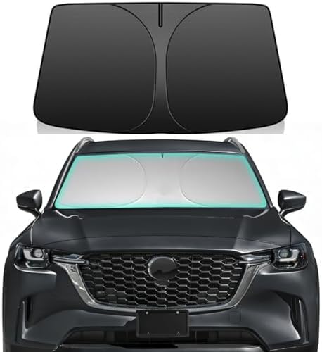 Windshield Sun Shade for Mazda CX-90 CX90 2024-2026, 4-Layer 240T Foldable UV Block Car Accessory to Cool Interior by Unknown