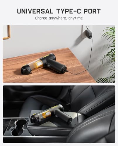 Fanttik Slim V10 Mix Cordless Car Vacuum, 4 in 1 Handheld Air Duster, Color Smart LED Display, 16kPa Suction Power, Cordless Portable Mini Keyboard Vacuum for Car, Office Desk - Image 5