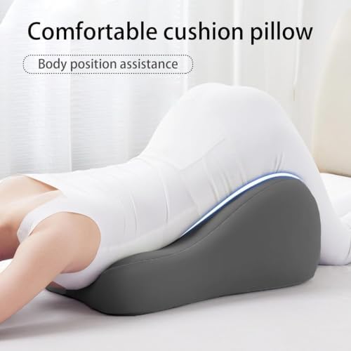 2026 New Ergonomic Natural Latex Pillow for Adults & Pregnancy | Multi-Position Support Cushion for Sleeping, Lounging, Reading & Couples | Removable Washable Cover (Dark Gray) - Image 3