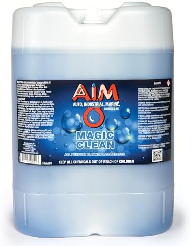 AIM Chemicals Magic Clean Multipurpose Cleaner - Industrial & Car Detailing - Cleans Cars, Trucks, SUVs, Boats, RVs - Effective Wheel & Tire Cleaner - Powerful Degreaser - Heavy Duty Use, 5 Gal by AIMChemicals