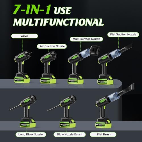 Cordless Car Vacuum Portable -Handheld Vacuum Cleaner 50000PA-High Power Suction & Blower for Car, Home, Office, Desktop, Keyboard,Pet Hair-2-in-1 Vacuum - with 2×4.0Ah Batteries - Image 3