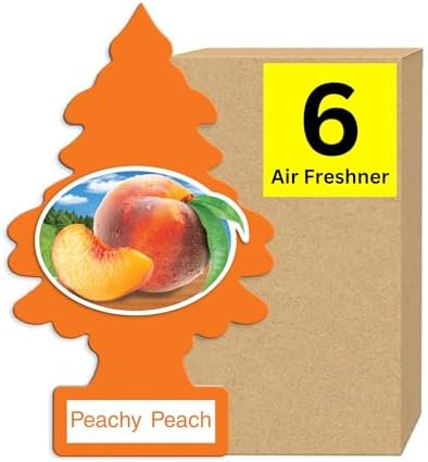 Little Trees Cardboard Hanging Car, Home & Office Air Freshener, Peachy Peach (Pack of 6) by LITTLETREES