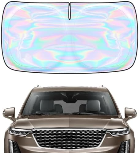 Windshield Sun Shade for Cadillac XT6 2020-2025 - 4 Layers Sunshade Compatible with Cadillac XT6 Foldable Front Window Sunshade Sun Visor Protector Block UV Rays Keep Your Car Cooler Car Accessories by Unknown