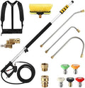 24 FT Telescoping Pressure Washer Wand with Pressure Washer Extension Wand, Brush Head, Gutter Cleaner, 5 Spray Nozzle Tips, 2 Hose Adapters and Support Belt by Unknown