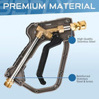 Pressure Washer Short Gun 5000 PSI with 5 Nozzle Tips, M22-14mm Fittings, Heavy Duty Power Washer Spray Gun with Ergonomic Handle for Car Wash, Detailing, and Cleaning - Image 6