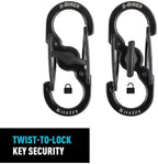 Nite Ize S-Biner MicroLock Stainless Steel - S-Biner with Locking Dual Sided Gates - Keep Keys Secure with Carabiner Key Holder - Black (2 Pack) - Image 3