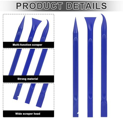 Car Crevice Cleaning Tool, 9 Pieces No-Scratch Plastic Scraper Tool for Tight Spaces, Multi-Use Small Paint Scraper Tool Sticker Remover for Kitchen, Crevices, Food, Paint, Labels, Oil Stains, Dirt - Image 2